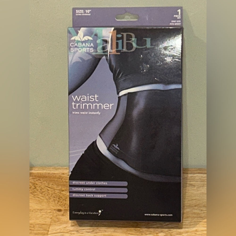 Cabana Sports Malibu Instant Discreet Waist Trimmer Size 10"-Extra Coverage NWTS